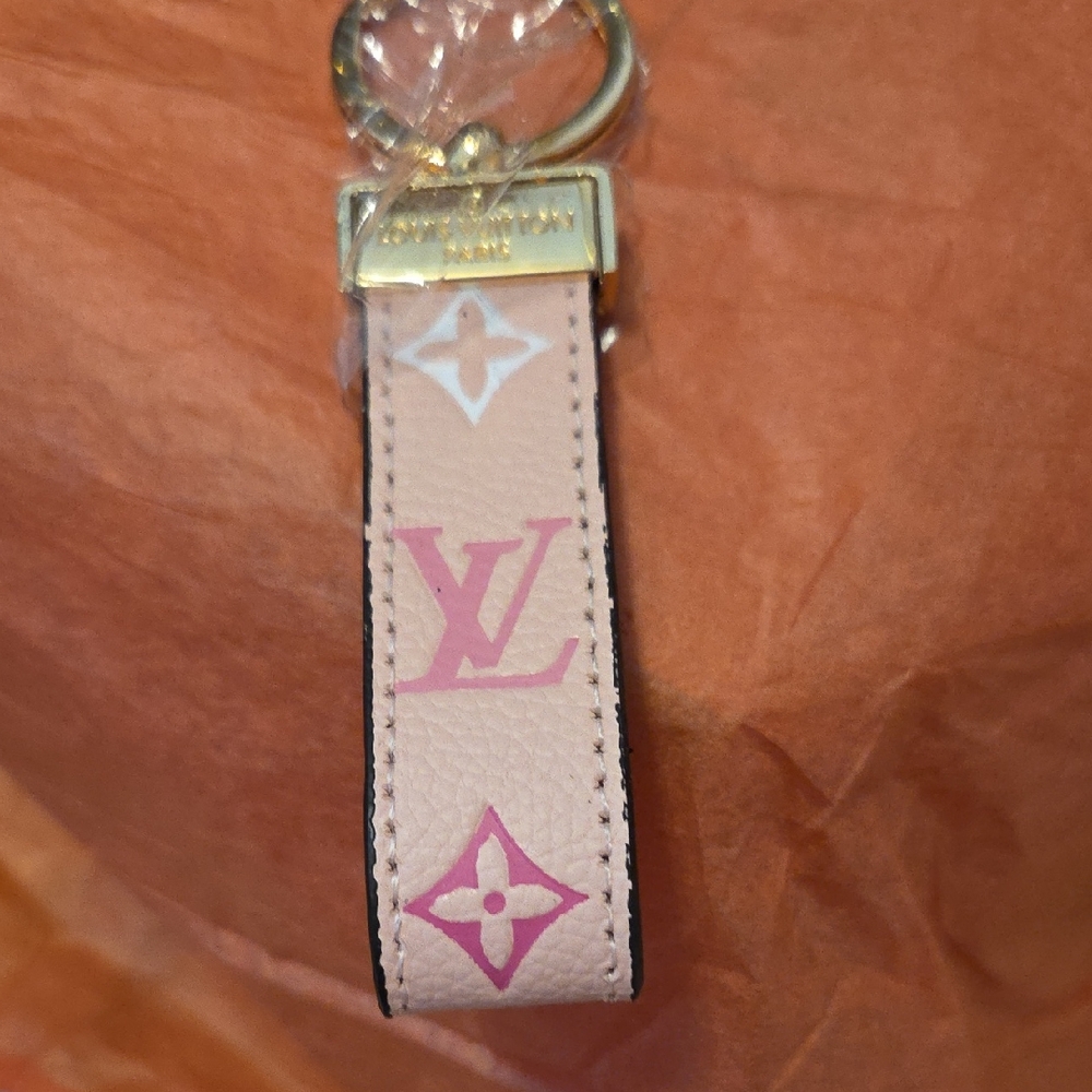 Louis Vuitton Pink and Cream Monogram Key Holder